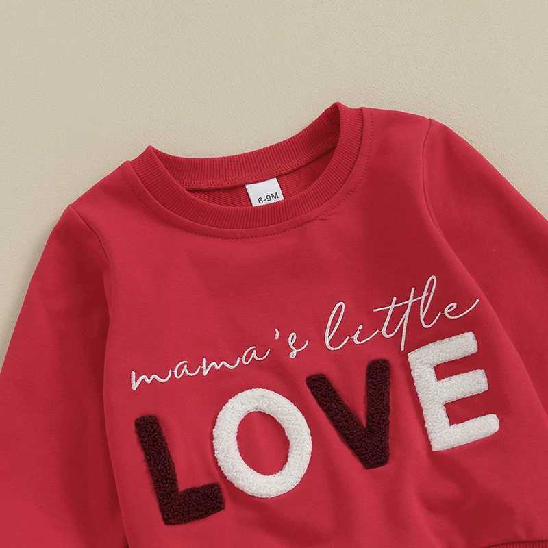 Clothing Sets Toddler Newborn Baby Boys Valentines Day Sets Long Sleeve Letter Print Pullover and Solid Color Drstring Pants Clothing Sets