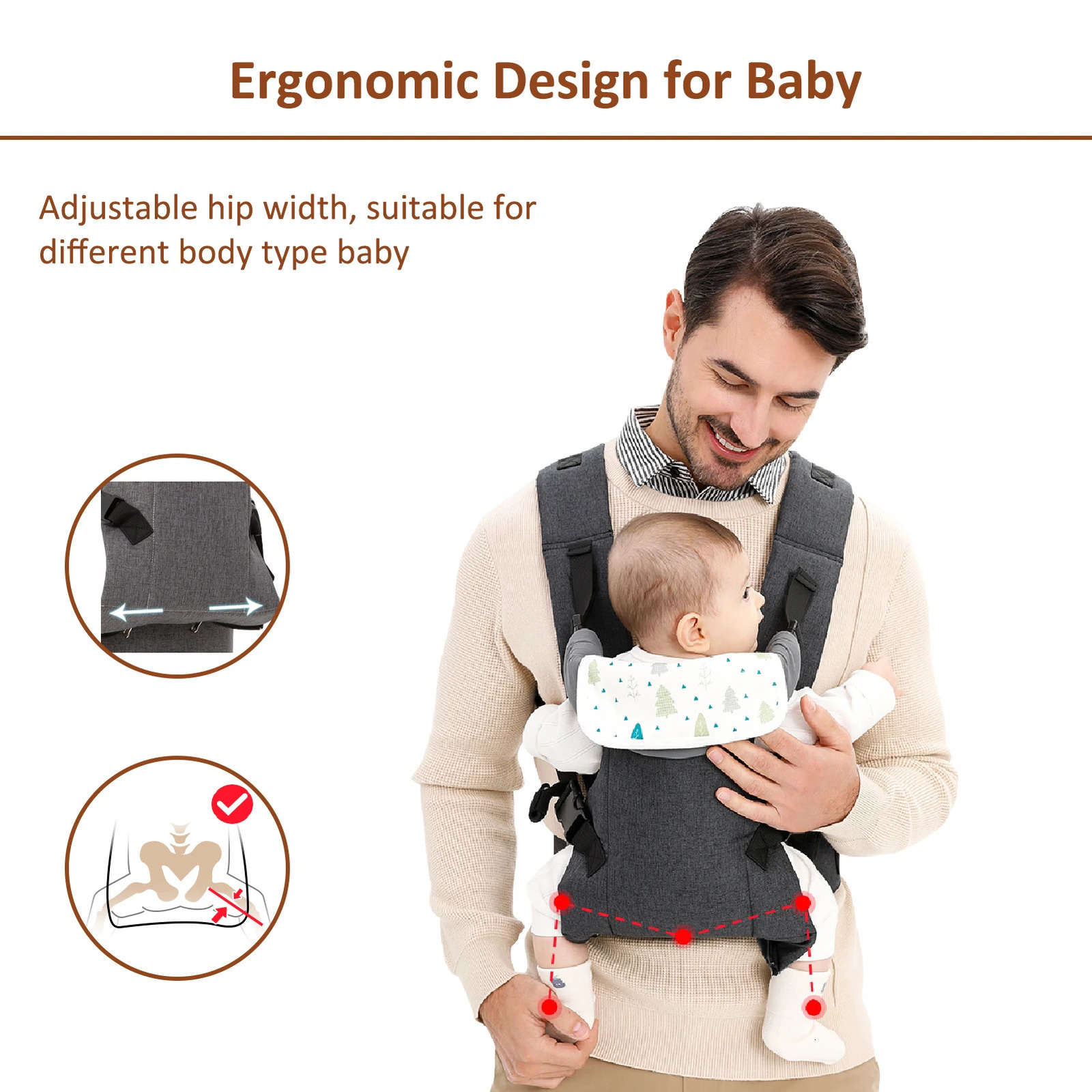 Baby Sling 4in1 Ergonomic Backpack Easily Adjustable born to Toddler 240710