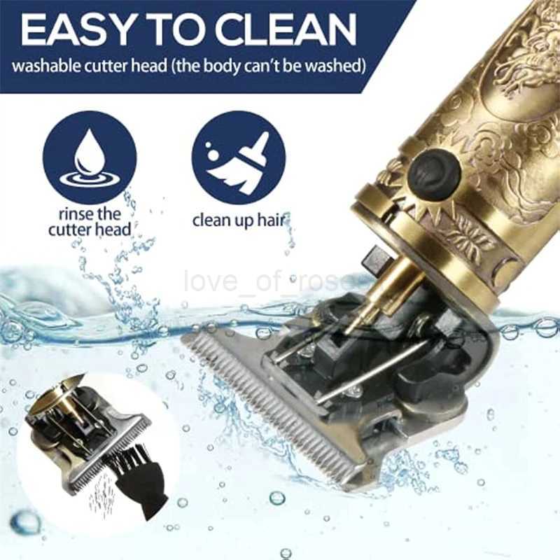 Metal Body LCD Original T9 Hair Trimmer 1200mAh Battery 7500 RPM New in Electric Brushes for Hair Mens Electric Shaver BarberM240715