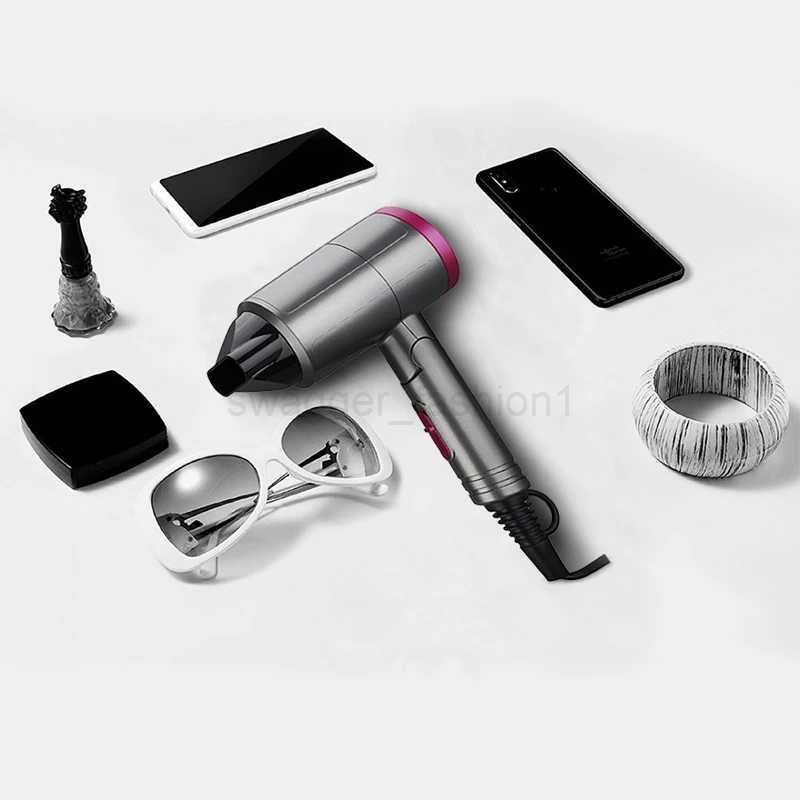Portable Mini Hair Dryer Foldable Anion Blow Dryer Metal Spray Paint 1200W Multi-Functional Lightweight Hair Tools for TravelB240715