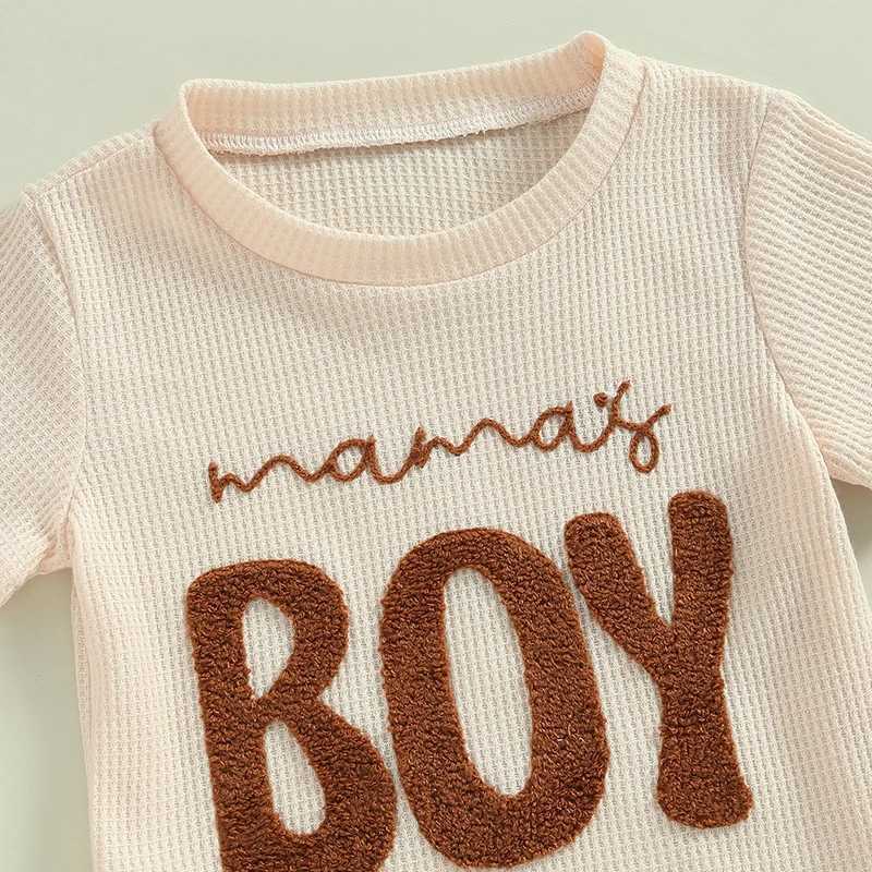Clothing Sets Summer Baby Boy Clothes Set Short Sleeve Letter Pattern Waffle T-Shirt + Shorts 2Pcs/Sets Toddler Casual Clothes Kids Tracksuits