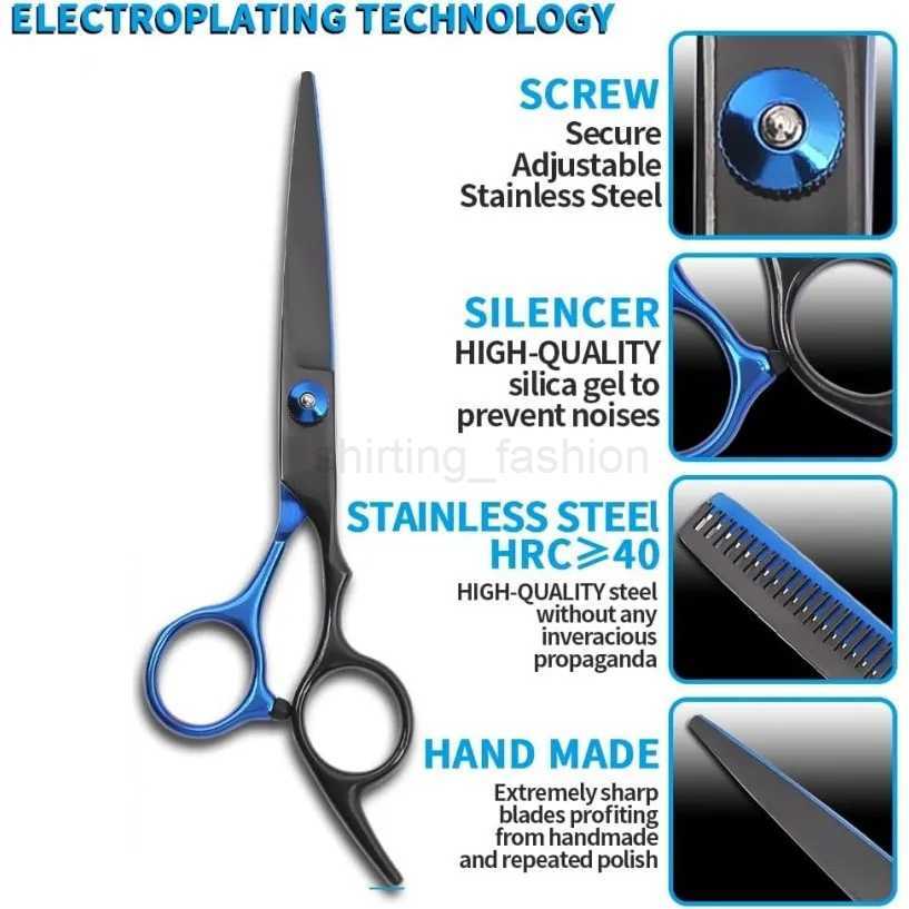 Hairdressing Scissors Set 6 Inch Hair Cutting Scissors Thinning Shears Hair Cutting Styling Accessories Tools Kit For Barber SCL240715