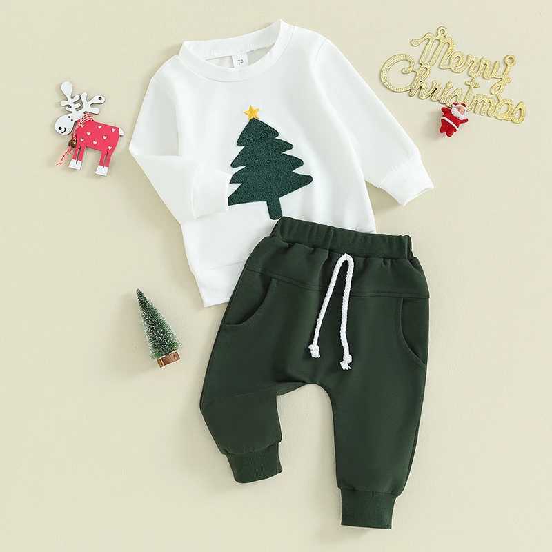 Clothing Sets Toddler Baby Boy Clothes Cotton Christmas Tree Embroidery Long-Sleeved Sweatshirts+Pants Infant Clothes 2pcs Suit Outfits