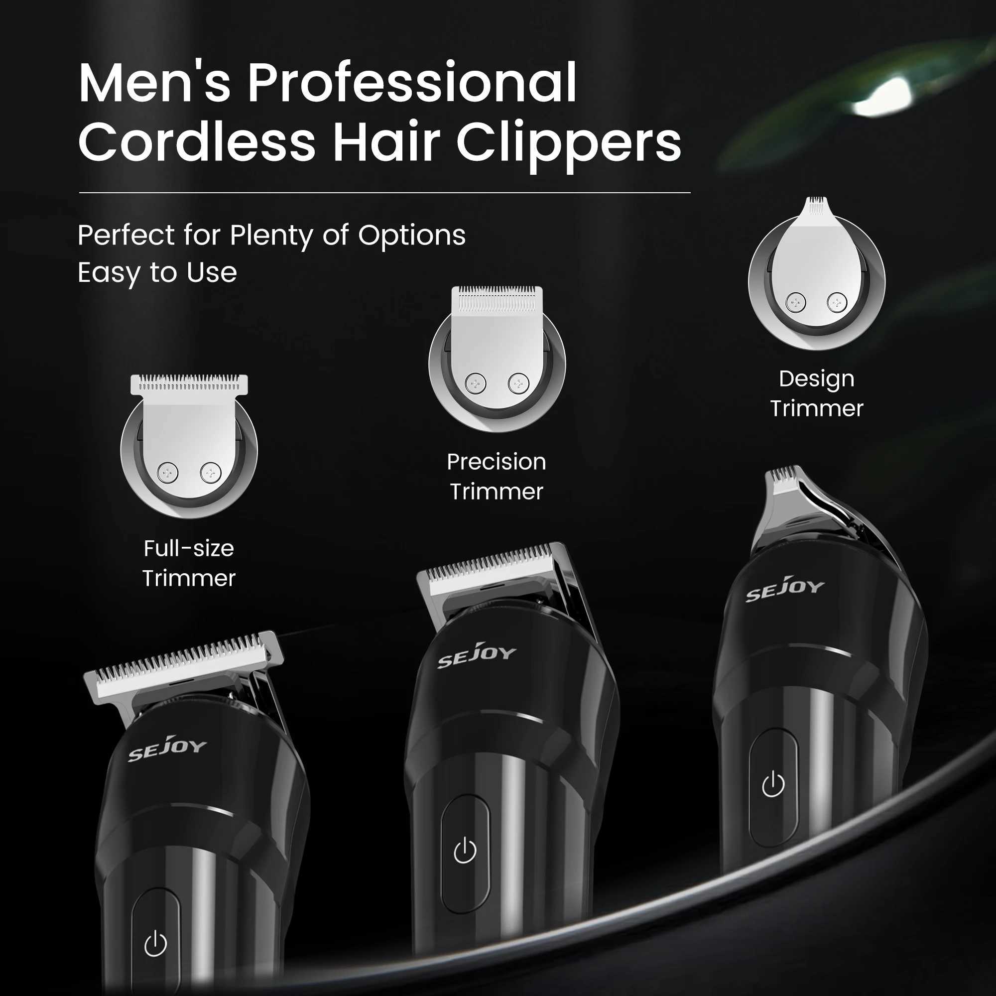 Sejoy Mens Professional Hair Clippers Cordless Trimmer Beard Cutting Machine Electric Hair Clippers Trimmers For Men ShaverM240715
