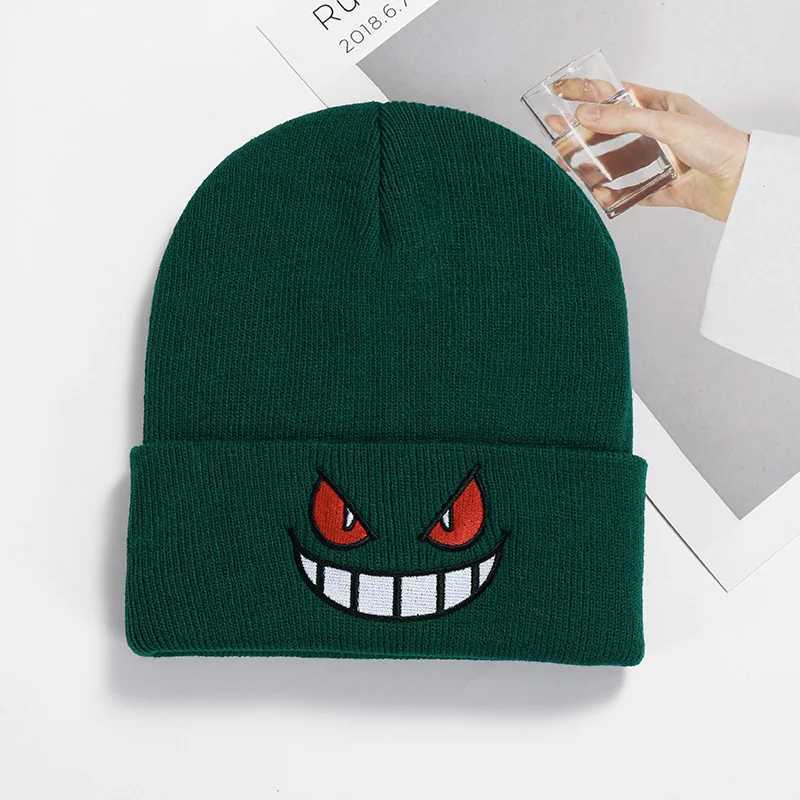 8 unisex winter outdoor beanie childrens knitted Gengar hats childrens casual outdoor Halloween hatsW240715
