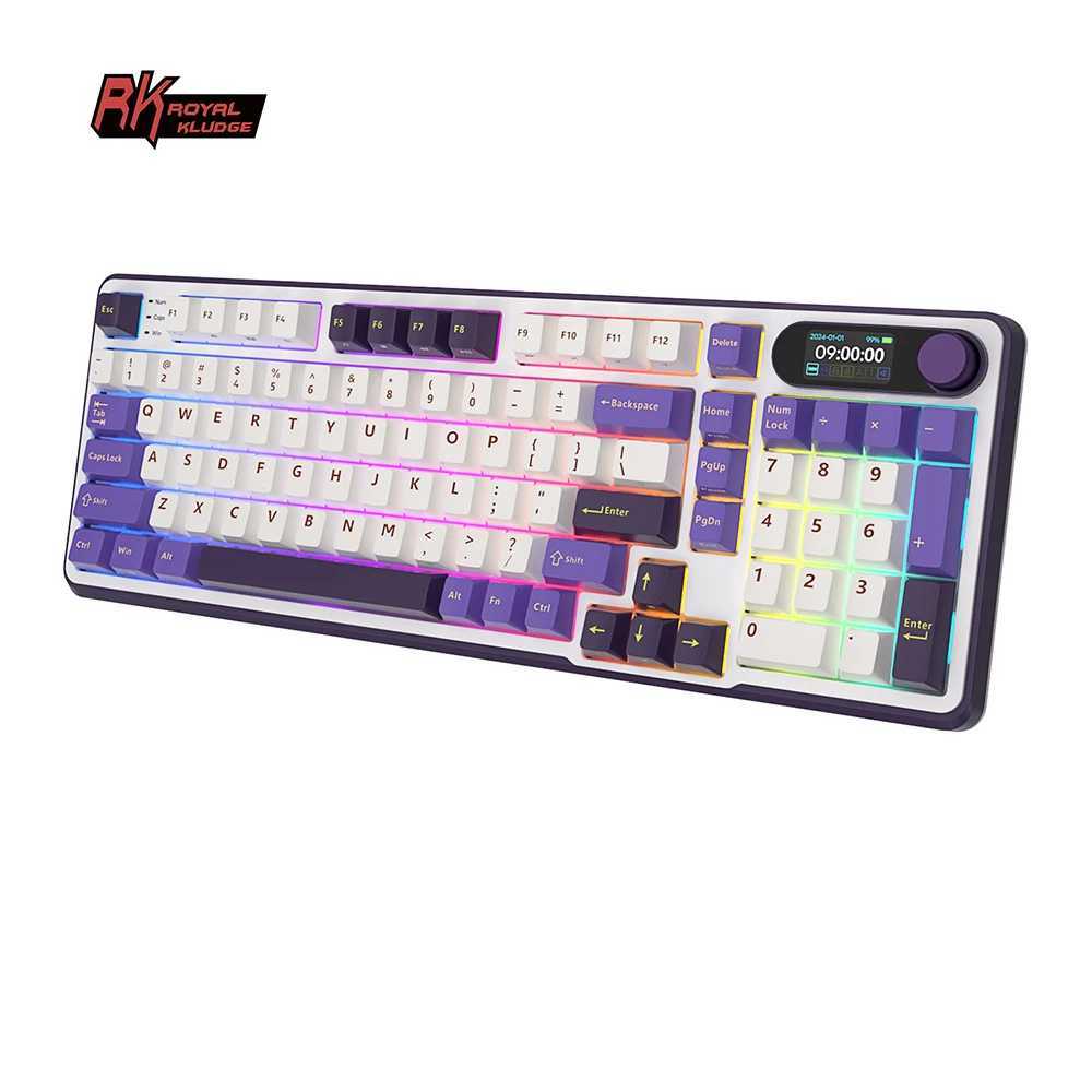 RK S98 ROYAL KLUDGE Wireless Gamer Keyboard BT5.0/2.4G/USB-C 98keys RGB Hot Swappable Mechanical Keyboard With TFT Screen On TopM240715
