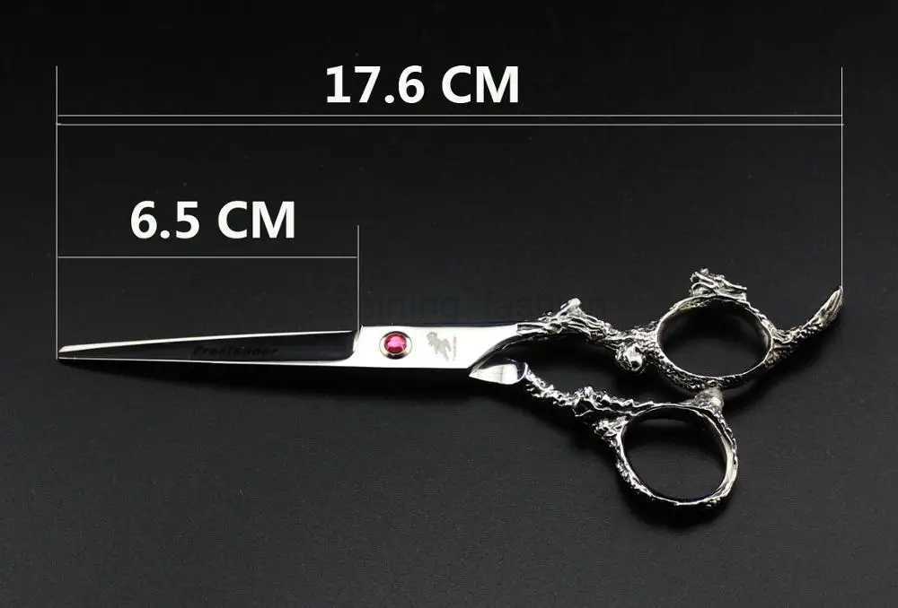 6 hair scissors professional salon hairdressing scissors japanese barber scissors Colorful dragon handle styling scissorsCL240715