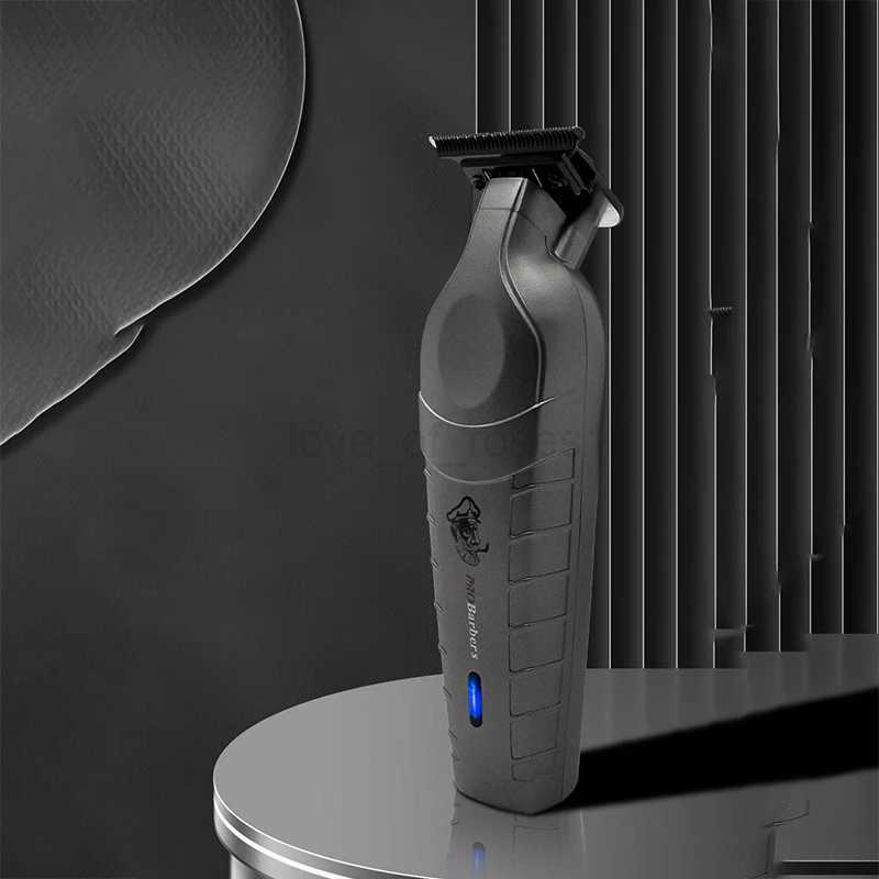 Powerful Barber Cordless Hair Trimmer 0mm Zero Gapped Carving Clipper Detailer Professional Electric Finish Cutting MachineM240715