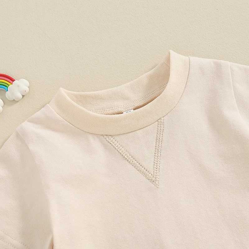 Clothing Sets Toddler Boys Summer Outfits Reverse Stitch V-Shape Pattern Short Sleeve T-Shirts Tops Elastic Waist Shorts 2Pcs Clothes Set