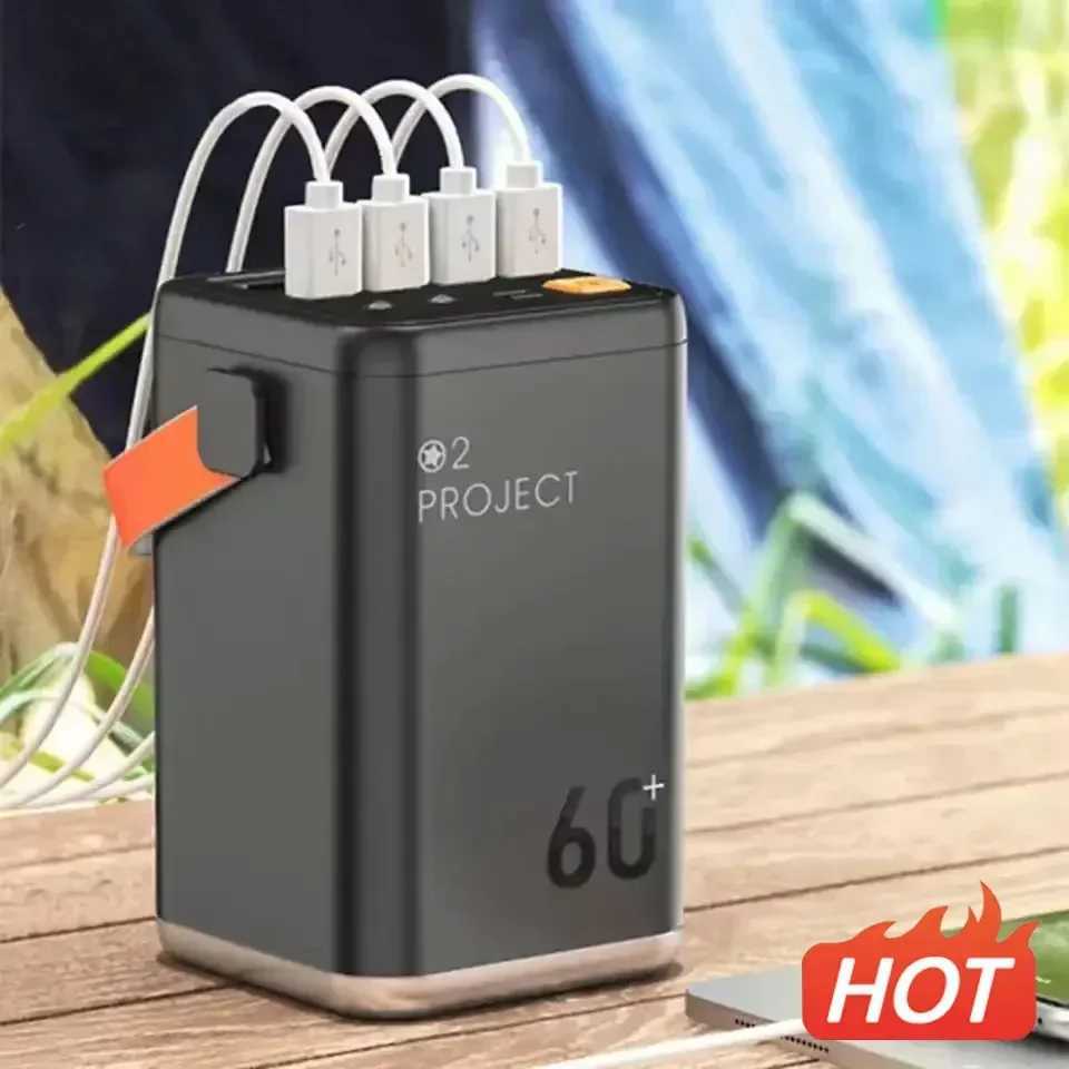 60000mAh Outdoor Power Bank Portable PowerBank External Battery Pack PD 30W Fast Charger For iPhone mobile power station M240715