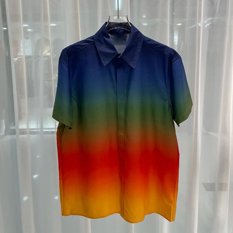 Mens Hawaiian Shirt Lapel Button Fashion Printing Short Sleeve Flower Casual Oversized Social Street Style Top 240708