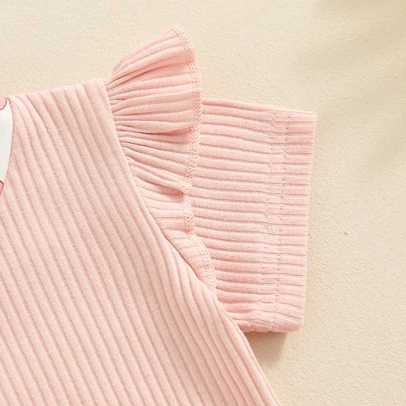 Clothing Sets 2024-03-25 Lioraitiin 0-3Y Summer Baby Girls 2PCS Clothes Sets Pink Short Sleeve Crewneck Ruffle Tops Floral Shorts Sets