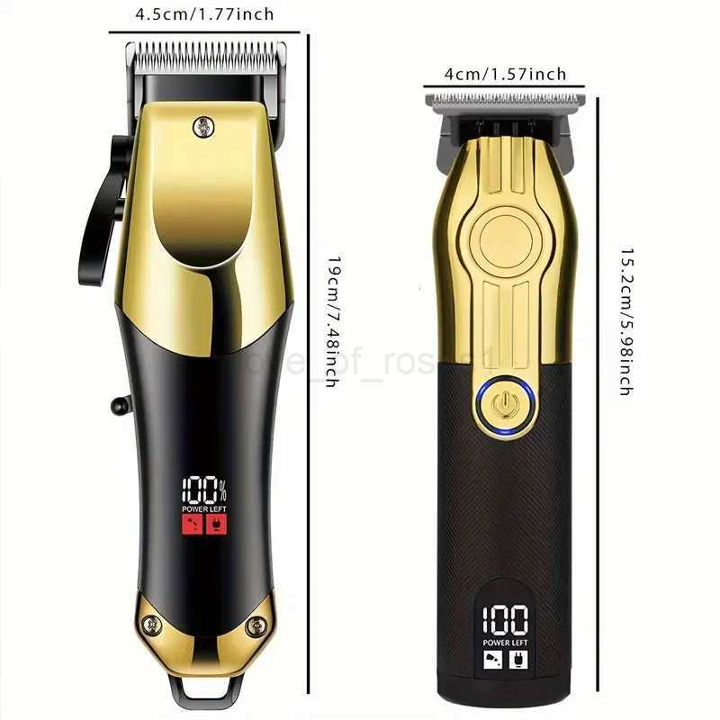 Hair Clippers for Men T Liners Hair Trimmer Set Men Professional Cordless Rechargeable Barber Hair Cutting Kit with LED DisplayM240715