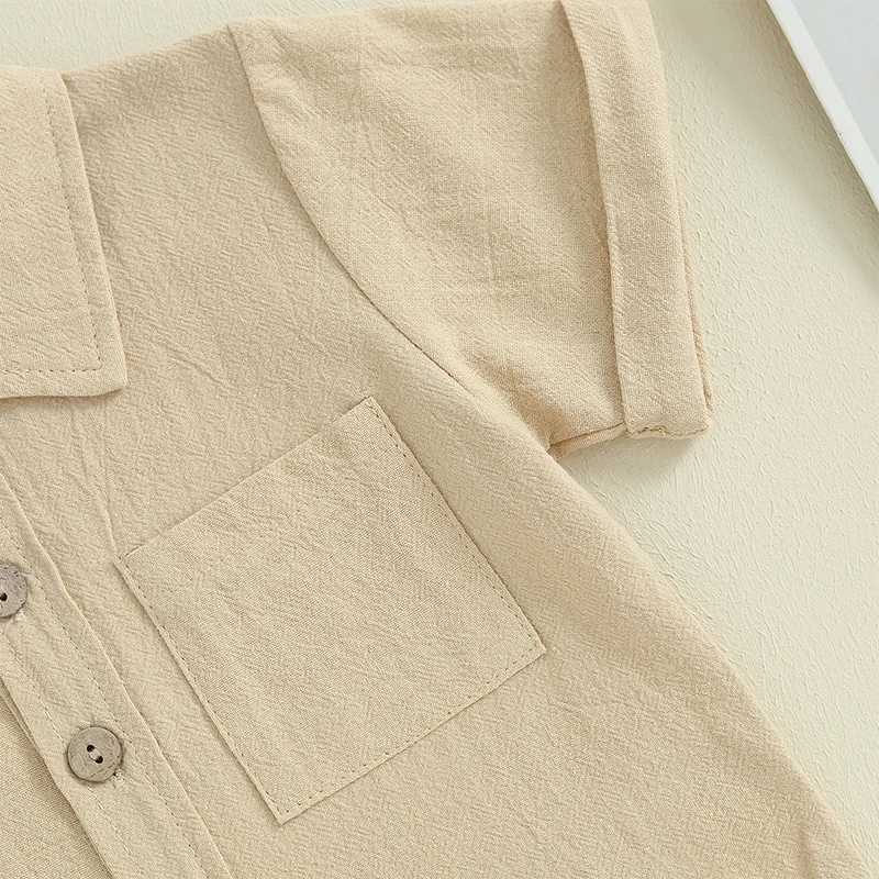 Clothing Sets 0-4Y Boys Clothing Sets Summer Solid Cotton Linen T-shirts+Elasctic Shorts Kids Clothes Casual Clothing Sets for Children