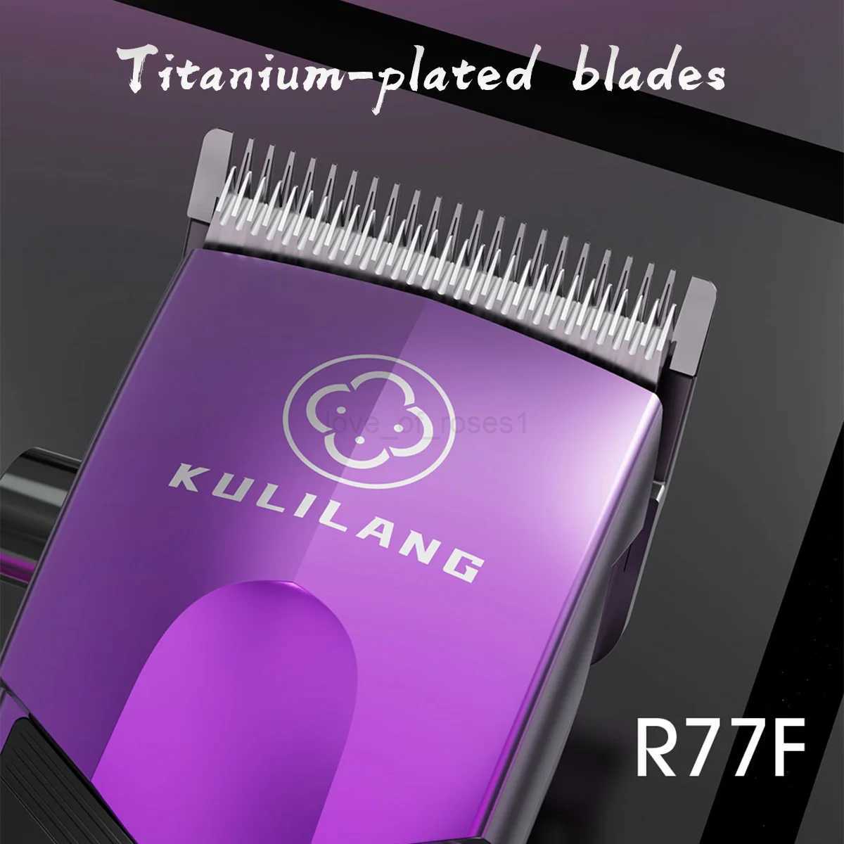 KULILANG NEW R77F 7200RPM Professional Electric Hair Clipper Barber FADE Thin Quality Hair Trimmer Hair Cutting MachineM240715