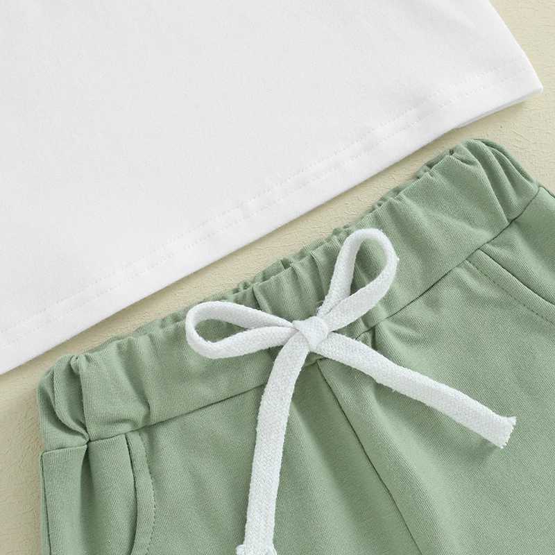 Clothing Sets Toddler Infant Baby Boy Summer Clothes Solid Color Short Sleeve Button T-Shirt with Elastic Waist Shorts 2Pcs Outfit