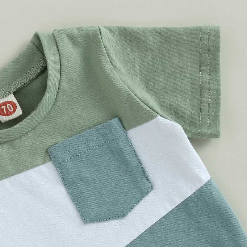 Clothing Sets Summer New Clothing Sets Boy Cotton Casual Childrens Wear Baby Boys Contrast Color T-shirt Shorts Pants 2Pcs Infant Clothes Set
