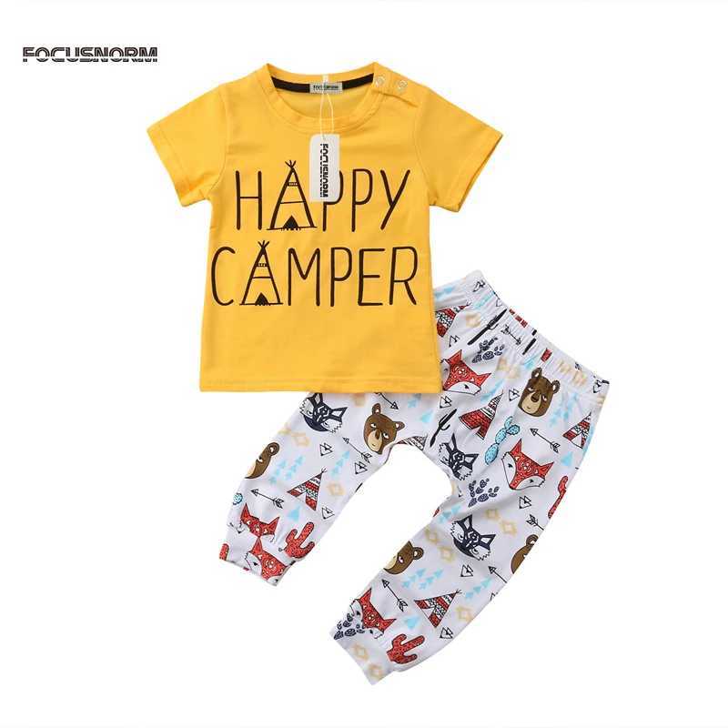 Clothing Sets Fast Shipping New Fashion Animals Newborn Baby Boys Girl Clothes Tops T shirt Pants Outfit Set Clothes