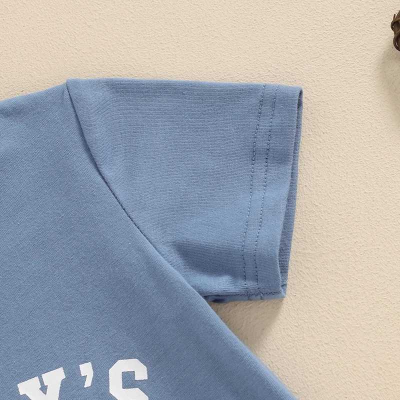 Clothing Sets 2024-03-18 Lioraitiin Toddler Boys Summer Outfits Letter Print Short Sleeves T-Shirt and Elastic Shorts Vacation Clothes Set