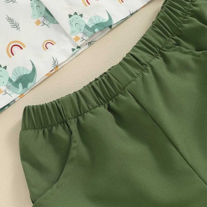 Clothing Sets 0-3Y Toddler Infant Kid Baby Boy Clothes Sets Short Sleeve Dinosaur/Car Print Shirt with Elastic Waist Shorts Summer Outfit