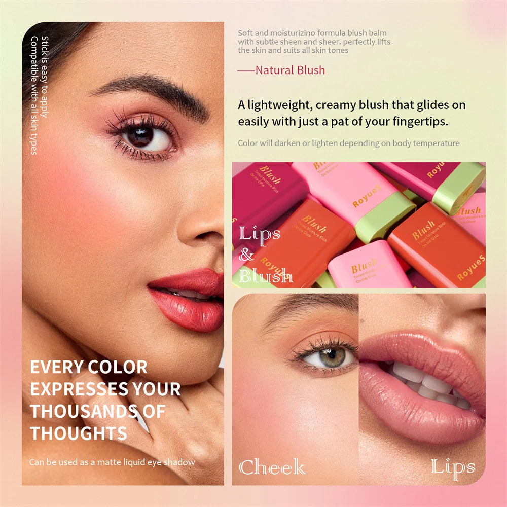 Pixi Peach Blush Face Moisturizer Blusher Makeups Waterproof Blush Cream Ruby Rose Makeup Cheek Natural Blusher Korean Cosmetic 240708