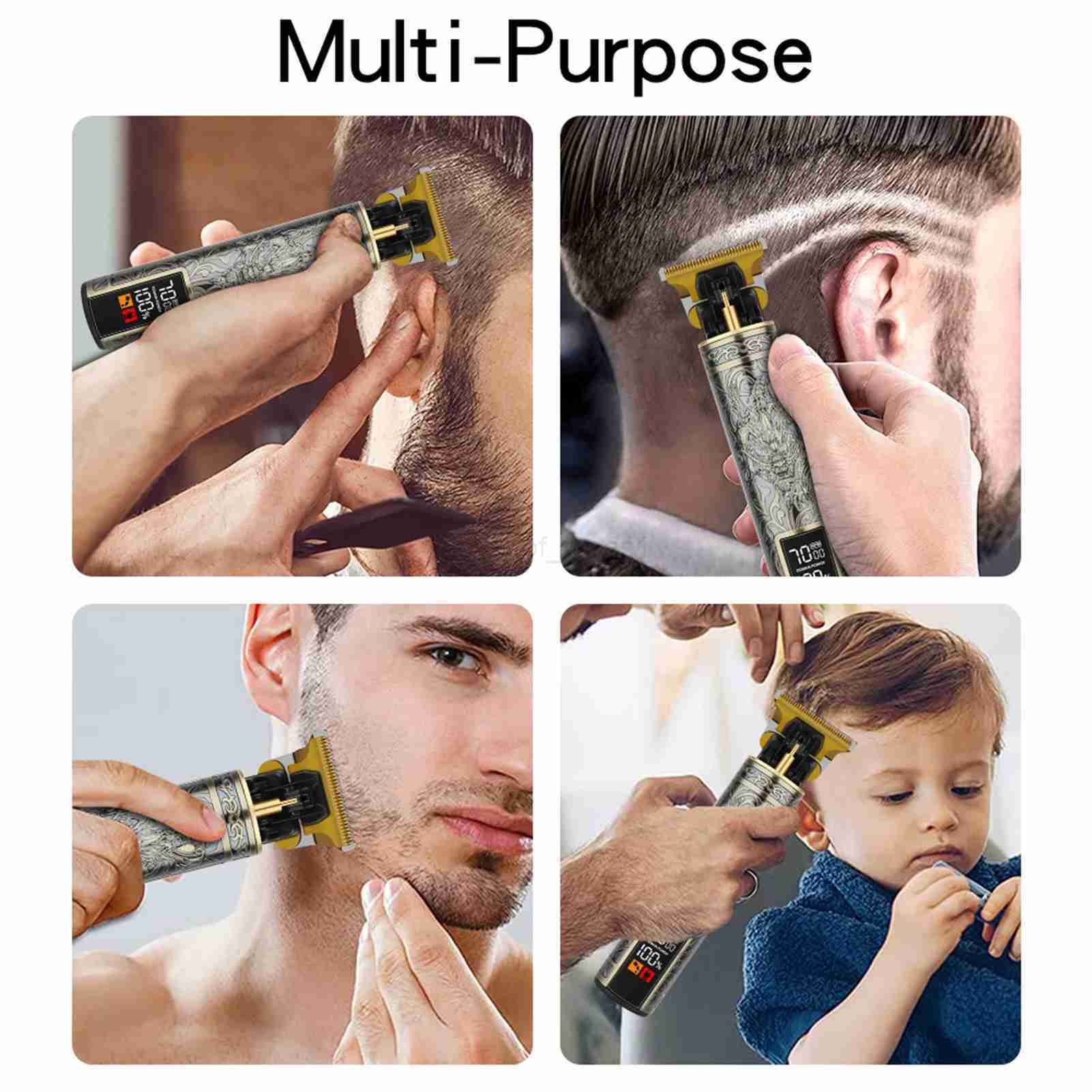 Hairdressing Trimmer Electric Clipper Rechargeable Precision Steel Hair Trimmer for Haircut Beard Shaver BarbershopM240715