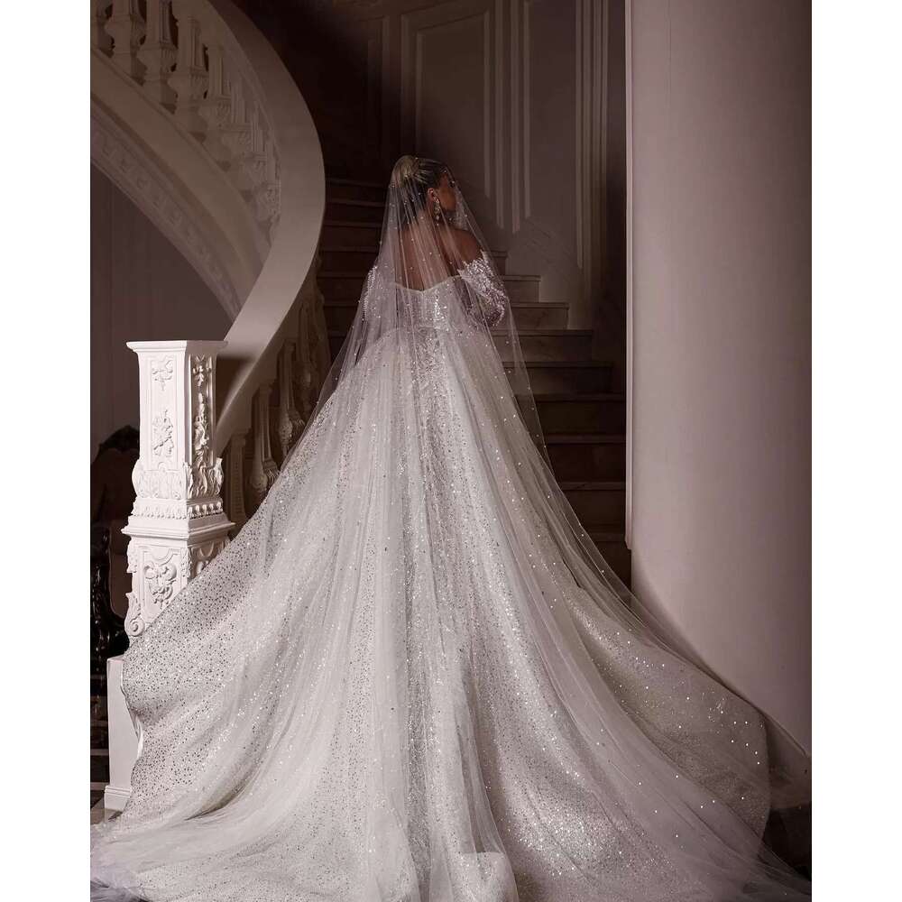 Gorgeous Pearls Mermaid Dresses With Detachable Train Sequined Beaded Bridal Gown special Gowns Vestido De Novia