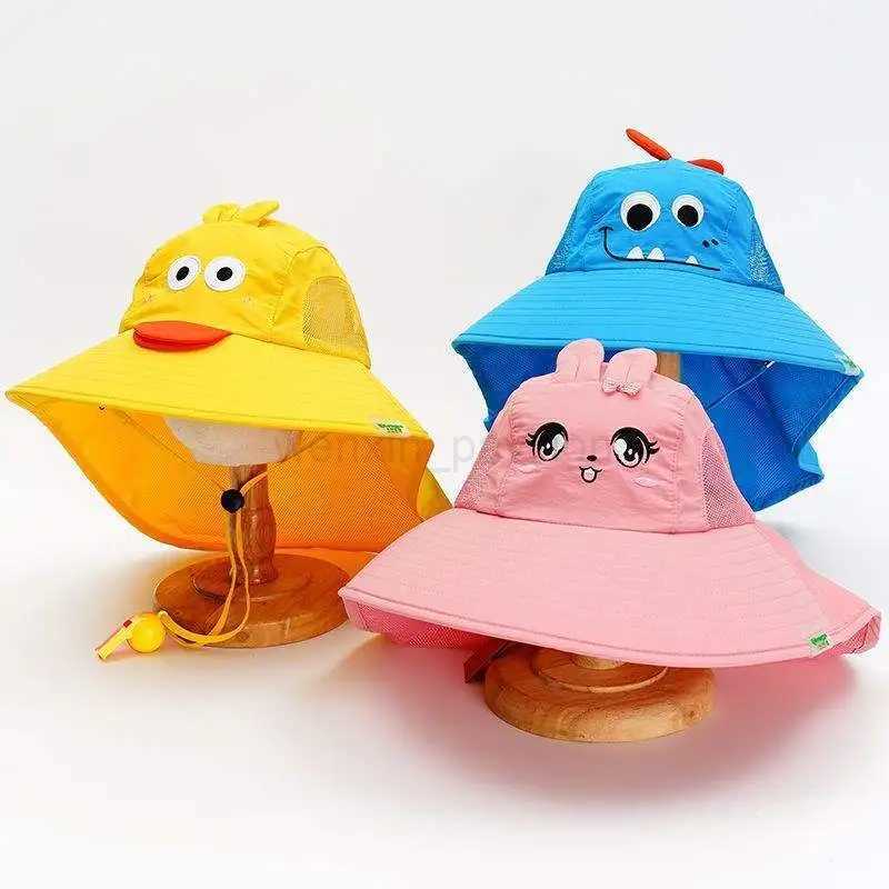 Breathable Cartoon Dinosaur Children Fisherman Cap Boy Girls UV Protection Summer Outdoor Sunshade Sunscreen Bucket Hat For BabyXJ240715