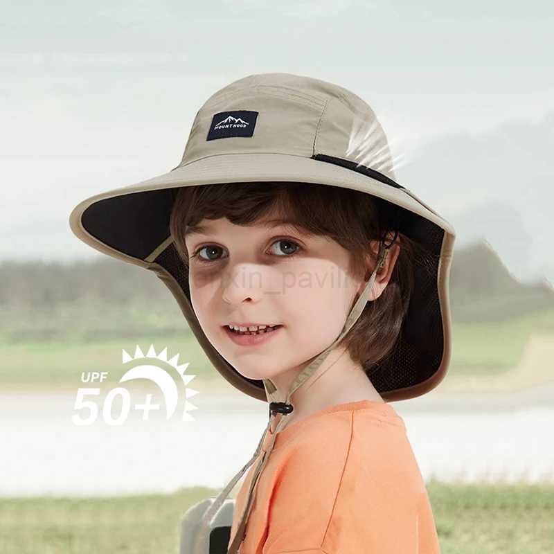 3-8 Yeas Kids UPF 50+ Sun Protection Hats Sun Hat for Baby Boy Girl Child Breathable Wide Brim UV Protection Cap Sunscreen hatXJ240715