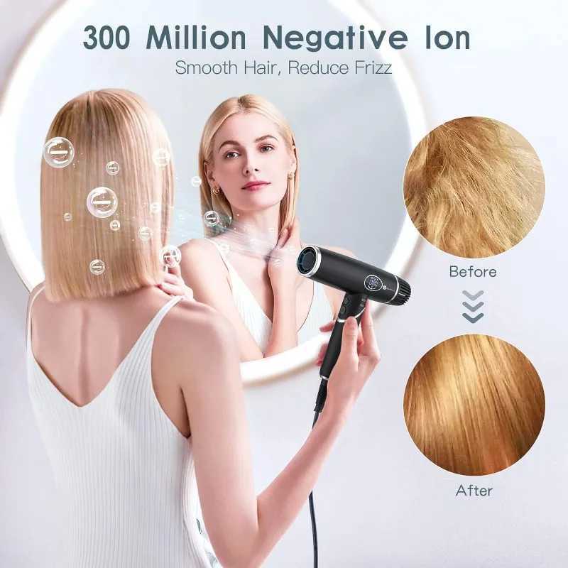 Hair Dryers Slopehill Foldable Professional Ionic Hair Dryer 2000W Portable Blow Dryer with Magnetic Diffuser Attachment for Curly HairL478