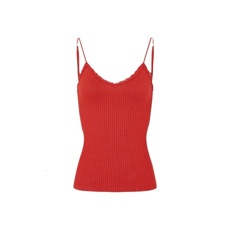 169 # Sexy Modal Knitted V-neck Small Strap Top 2023 Summer New French Style Female