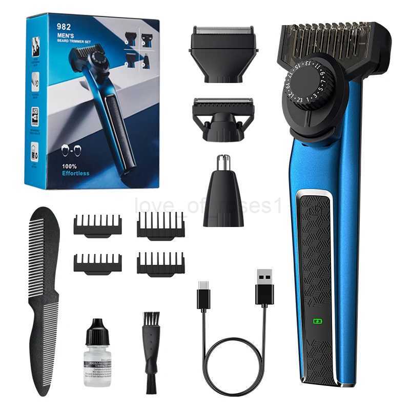 RESUXI 4 in 1 Multi-functional Mens Electric Shaver Nose Hair Trimmer Shaver Oil Head Carving Hair Clipper Hair Cutting MachineM240715
