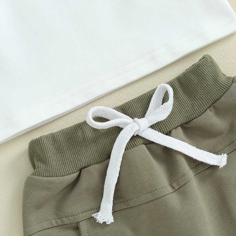 Clothing Sets Infant Baby Boys 2PCS Clothes Suit Short Sleeve Contrast Color T-shirt + Elastic Waist Shorts Toddler Boys Casual Outfit 8QBQ