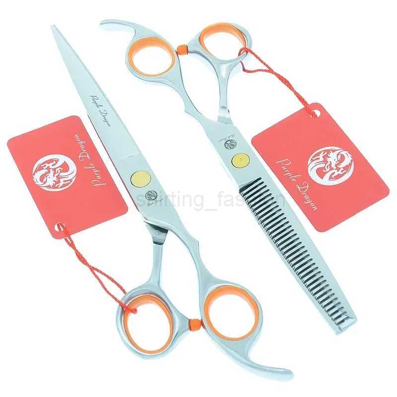 Purple Dragon 7 inch Hair Cutting Scissors 6.5 inch Thinning Shears Hairdressing Scissors Set Barbershop Haircut Tools A0129BCL240715