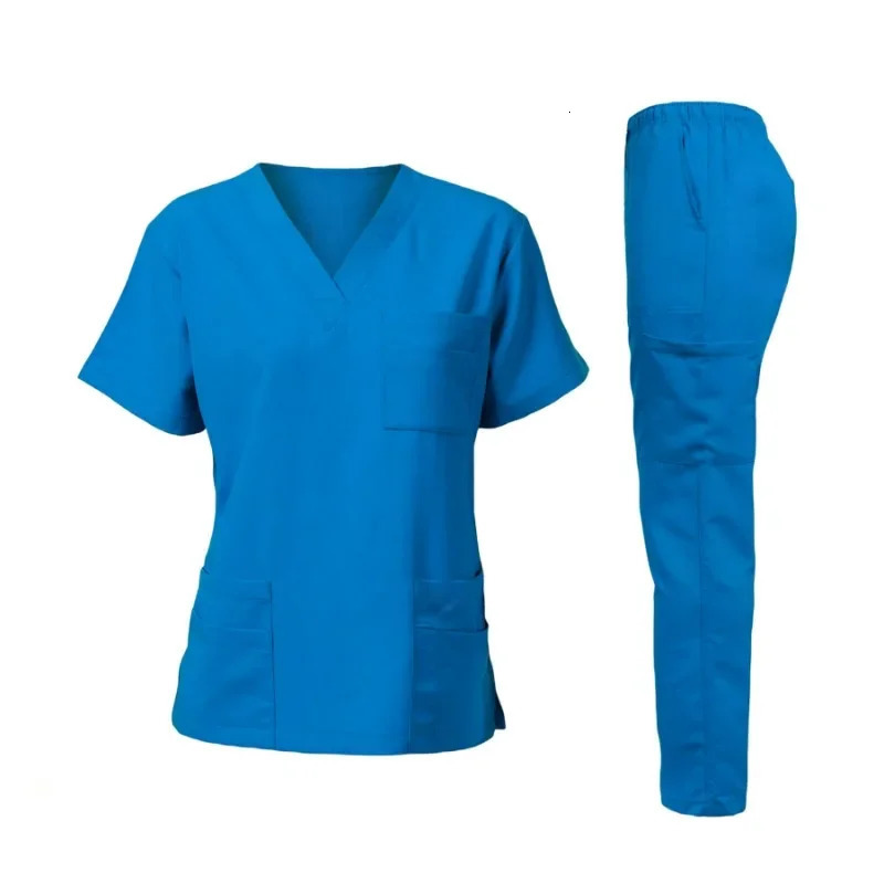 Beauty Salon Uniform Clothes Scrub Suit Uniformes Tshirts Short Sleeve Dhypocrate Work Clothes Nurse Blouses 240708