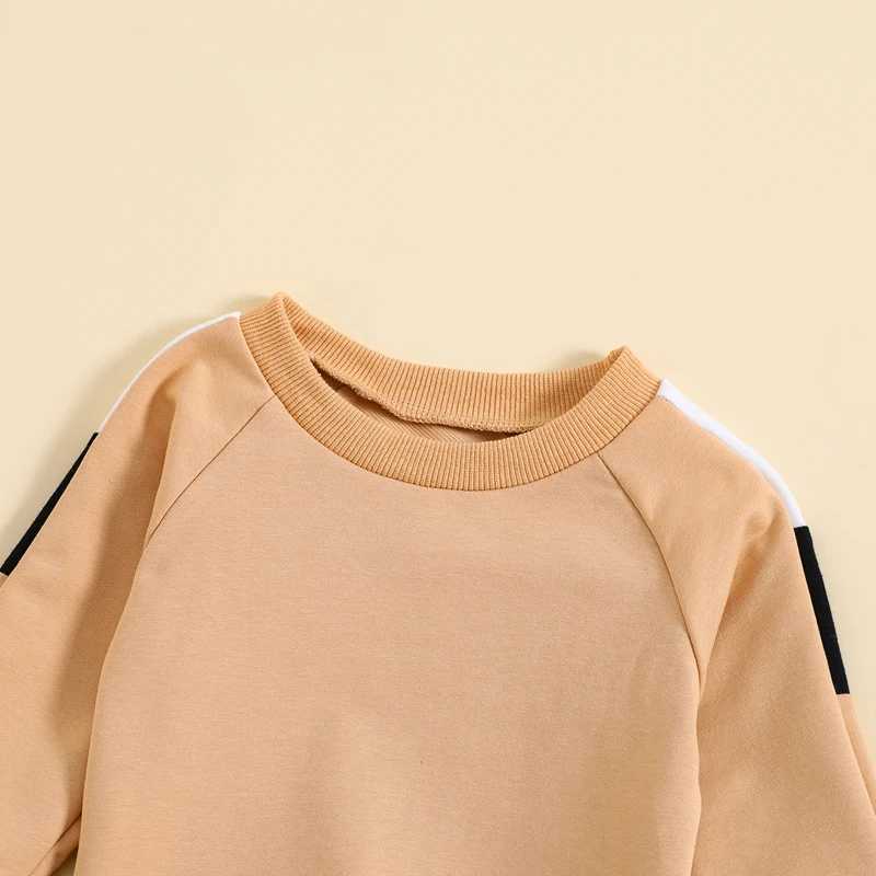 Clothing Sets 2023-09-11 Lioraitiin 0-3Y Toddler Girl Boy Clothes Set Contrast Color Long Sleeve Pullover Elastic Waist Pant with Strap Outfit