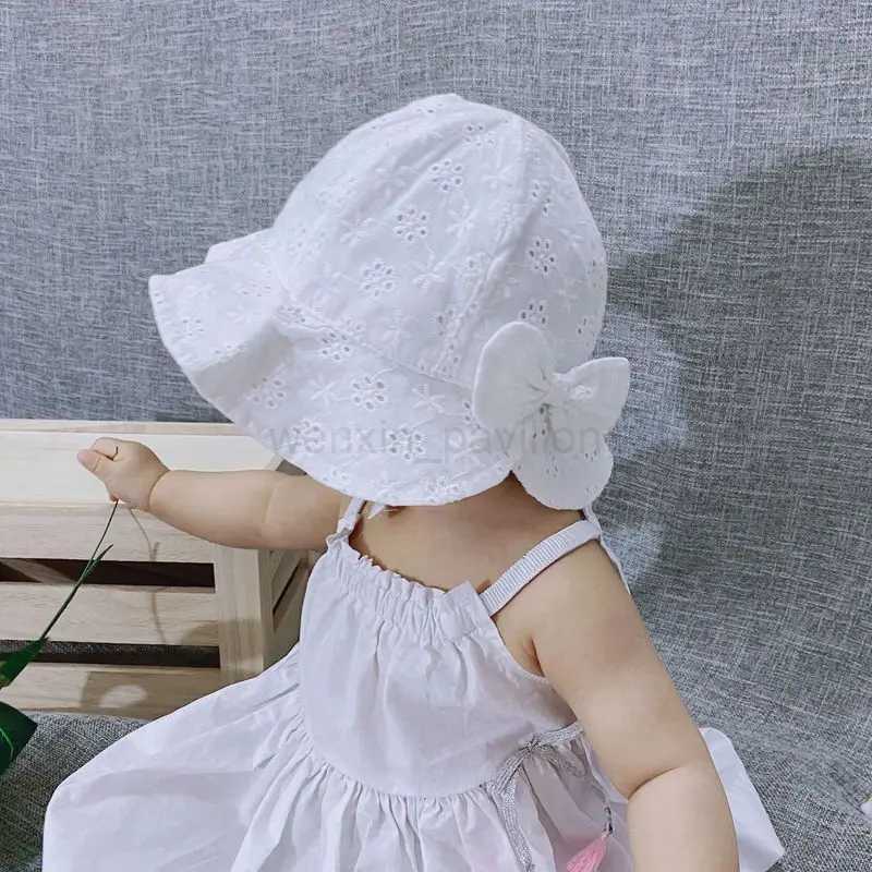 Summer Baby Bucket Hat Flower Fruit Print Bowknot Kids Girls Sun Hats Outdoor Infant Toddler Panama Beach CapXJ240715