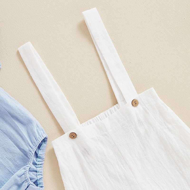 Clothing Sets Baby Boys Outfits Toddler Clothing Solid Color Doll Collar Short Sleeve Rompers Suspender Shorts 2Pcs Gentleman Clothes Set