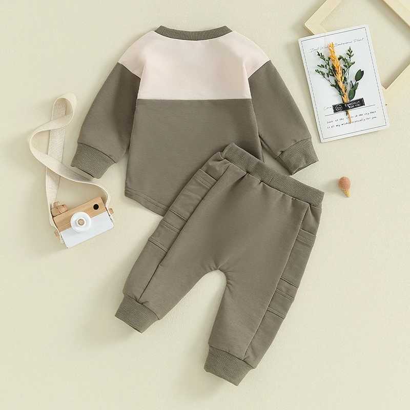Clothing Sets Spring Autumn Baby Boys Clothes Contrast Color Sweatshirt Pants 2pcs/set Cotton Suits Children Clothing Toddler Brand Tracksuits