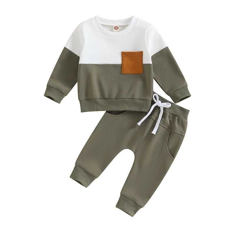 Clothing Sets Toddler Baby Clothing Sets for Infant Baby Boys Clothes Set Contrast Color Sweatshirt+Pants 2pcs Outfit Kids Costume Outfit