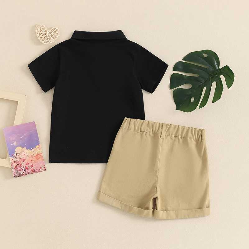 Clothing Sets 1-5Y Boys Clothing Sets Summer Short Sleeve Shirt Tops Solid Color Shorts Kids Clothes Casual Clothing Sets for Children