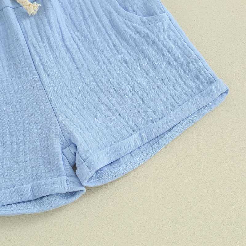Clothing Sets 0-3Y Toddler Baby Boy Summer Clothes Cotton Soft Short Sleeve Contrast Color Tops and Solid Color Shorts 2Pcs Outfit 2FJ4