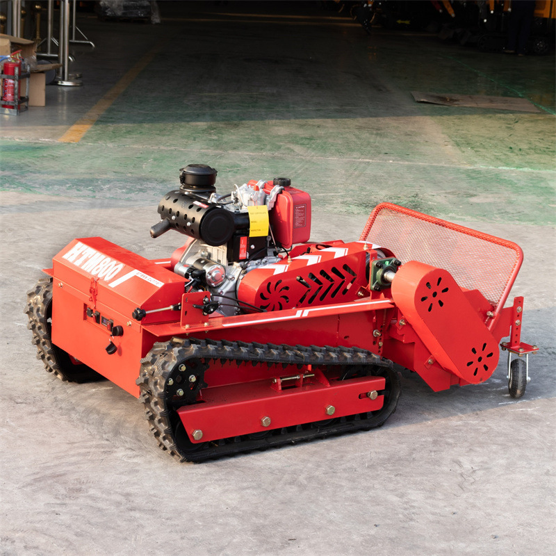 Wholesale manufacturers all-terrain crawler remote control lawn mower HTM800 automatic home agricultural orchard weeder remote control grass breaker