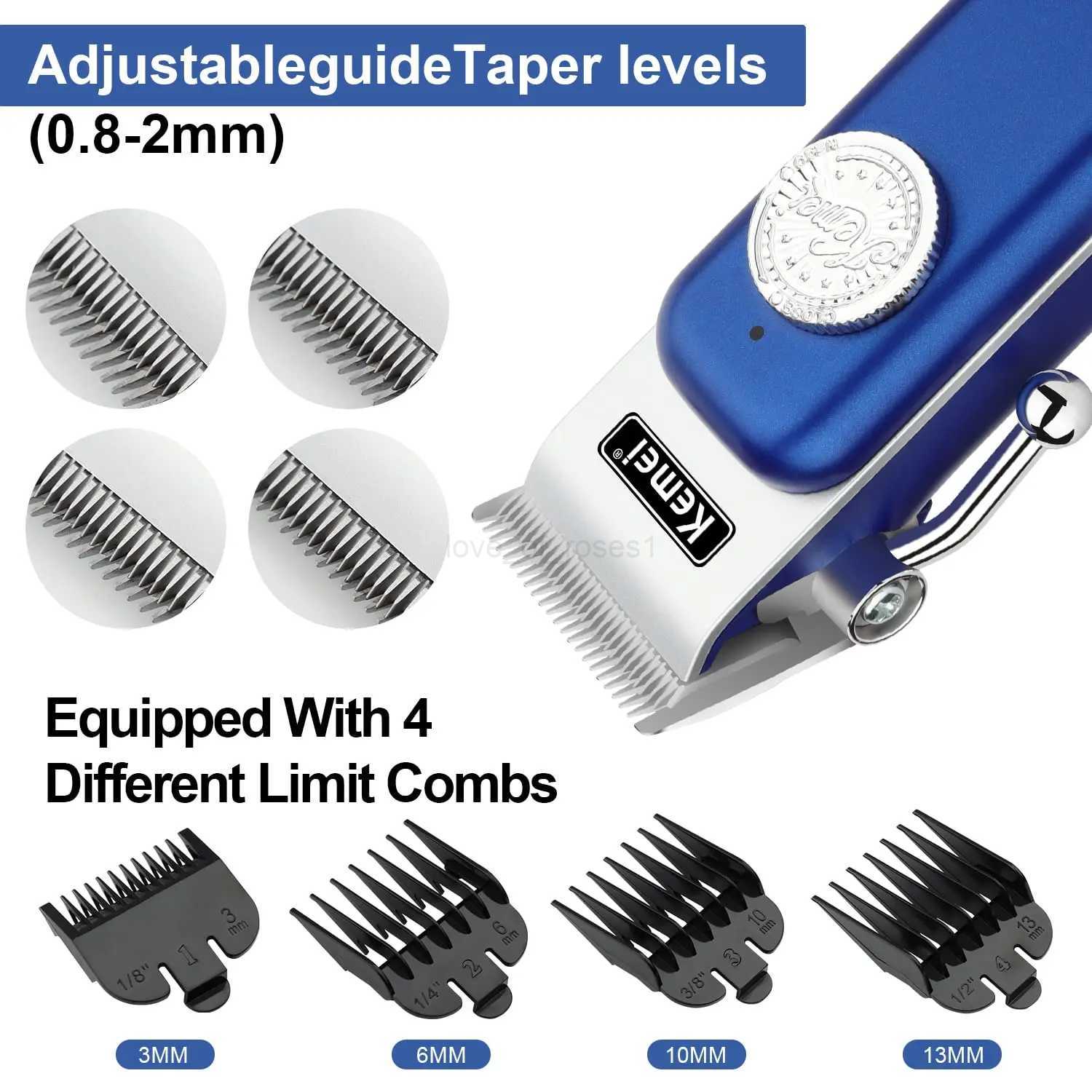 Kemei Km-1895 Usb Charging Large Capacity Battery Clipper Cutter The Tool Head Is Adjustable Digital Display Hair TrimmerM240715