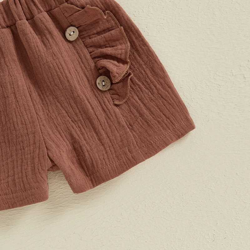 Clothing Sets 2024-05-07 Lioraitiin Kids Girls Summer 3PCS Outfits Short Sleeve O-Neck Floral Embroidery T-shirt Tops and Shorts Headband Sets