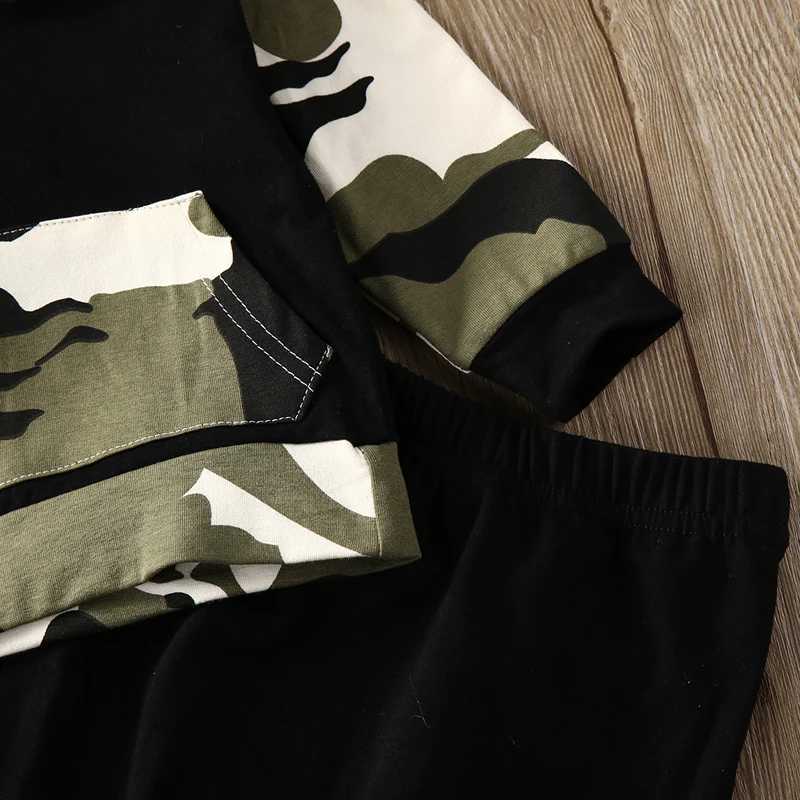 Clothing Sets lioraitiin 2pcs!! Autumn Spring Infant Clothes Baby Clothing Sets Baby Boys Camouflage Hoodie Tops Long Pants 2Pcs Outfits Set