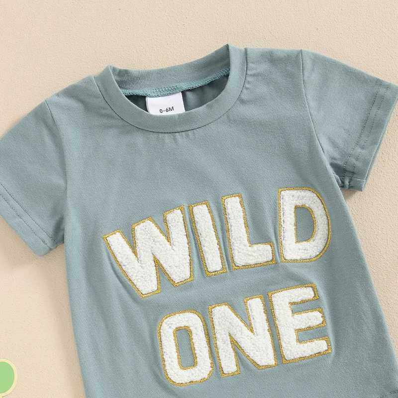 Clothing Sets 2024-03-20 Lioraitiin Summer Baby Boys Outfits Letter Embroidery Short Sleeves T-Shirt and Elastic Shorts Vacation Clothes Set