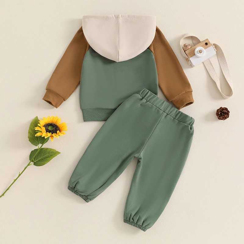 Clothing Sets Baby Boy Fall Tracksuit Outfits Classic Long Sleeve Contrast Color Hoodie Sweatshirts + Pants Set Toddler Winter Clothes NUE9