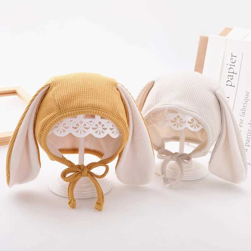 Cute rabbit baby hat cartoon rabbit warm ear protection baby hat suitable for boys and girls solid color soft toddler ear mask hatW240715
