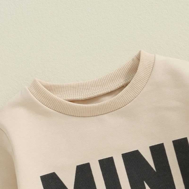 Clothing Sets 2024-05-29 Lioraitiin Toddler Pants Set Letter Print Long Sleeve Round Neck Sweatshirt Pockets Long Pants Outfits